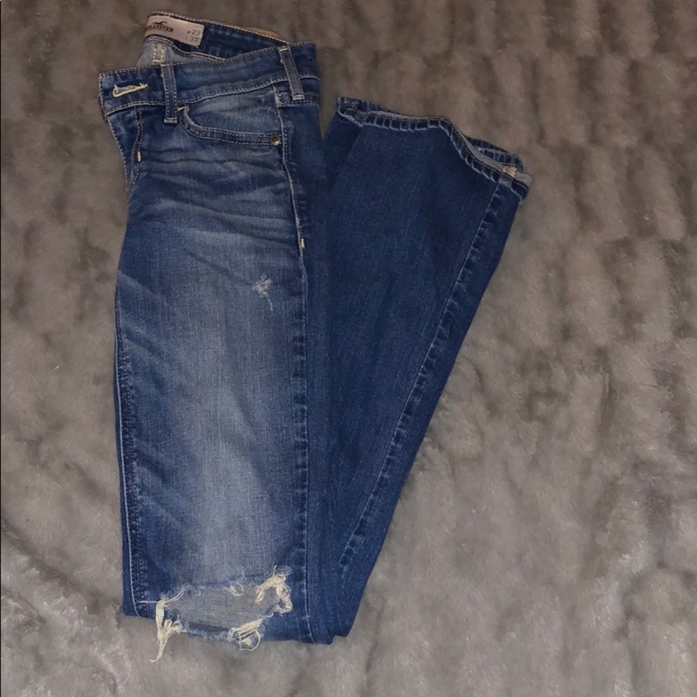 Hollister ripped bootcut jeans